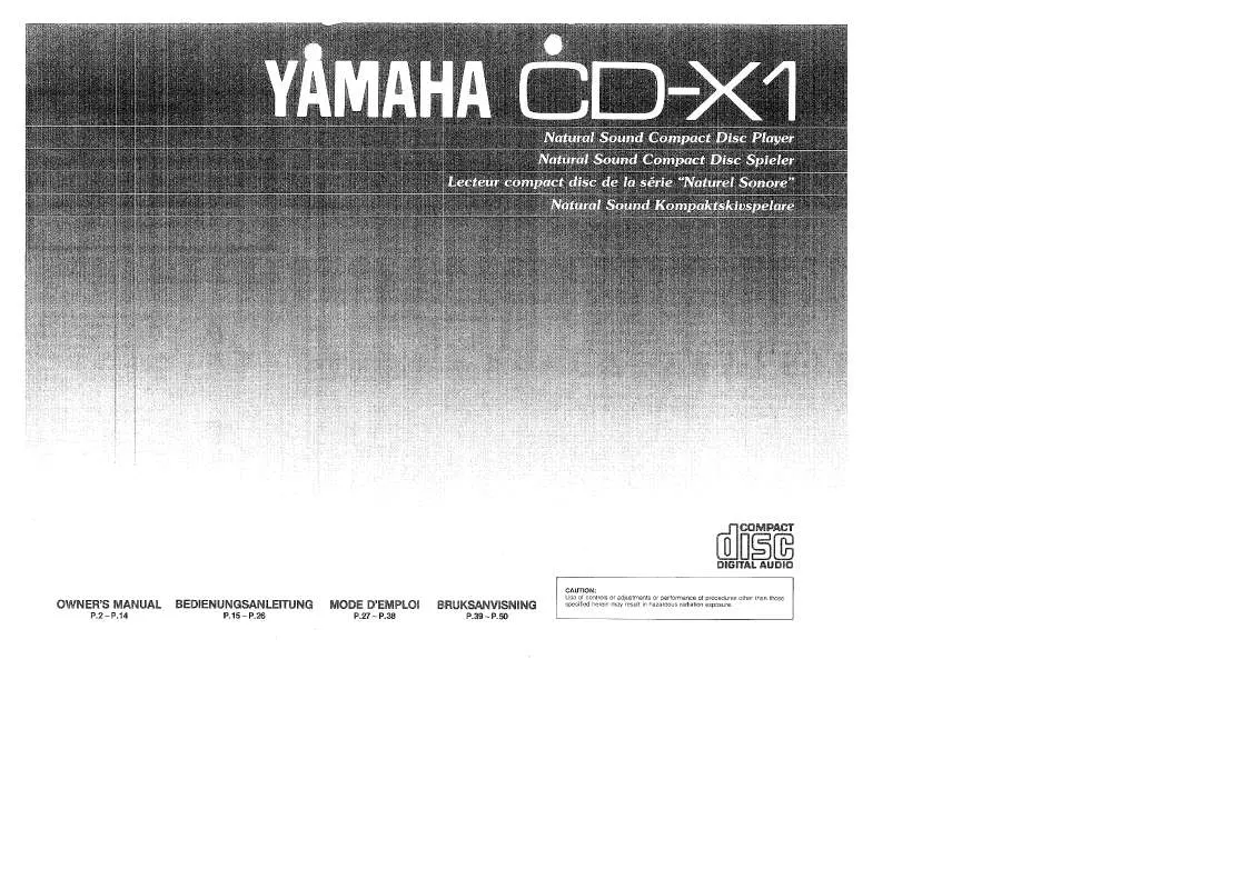 Mode d'emploi YAMAHA CD-X1