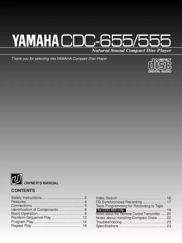 Mode d'emploi YAMAHA CDC-555