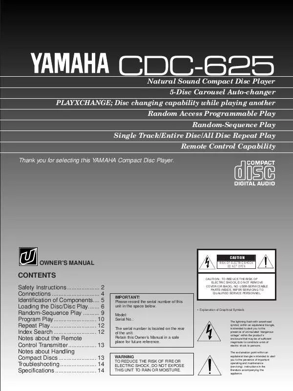Mode d'emploi YAMAHA CDC-625