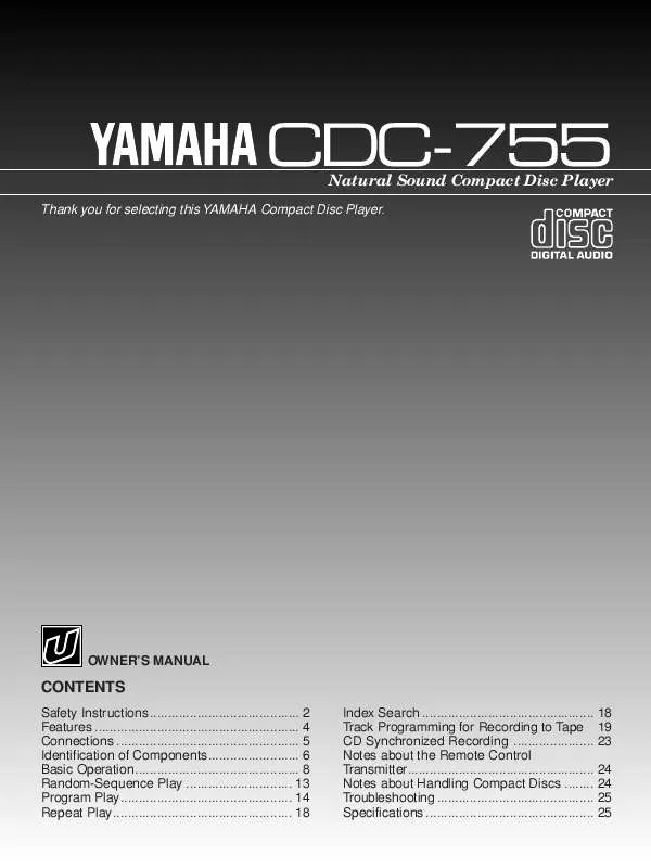 Mode d'emploi YAMAHA CDC-755