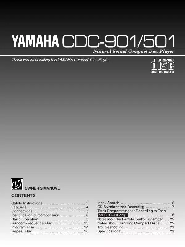 Mode d'emploi YAMAHA CDC-901
