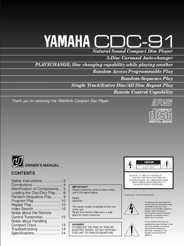 Mode d'emploi YAMAHA CDC-91