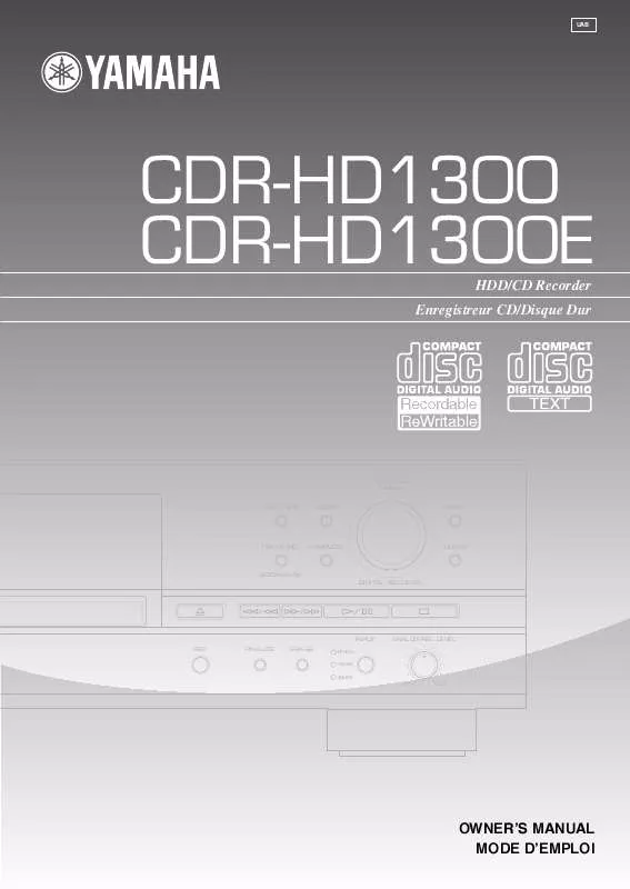 Mode d'emploi YAMAHA CDR-HD1300