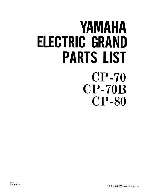 Mode d'emploi YAMAHA CP-70