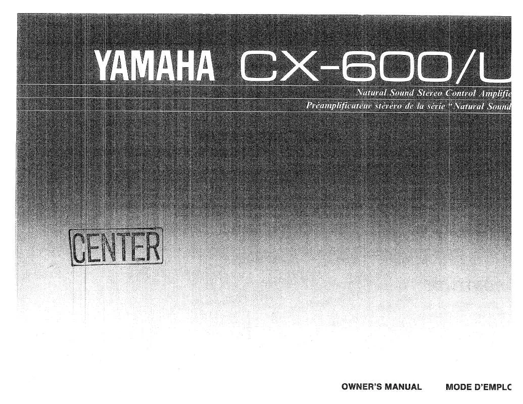 Mode d'emploi YAMAHA CX-600