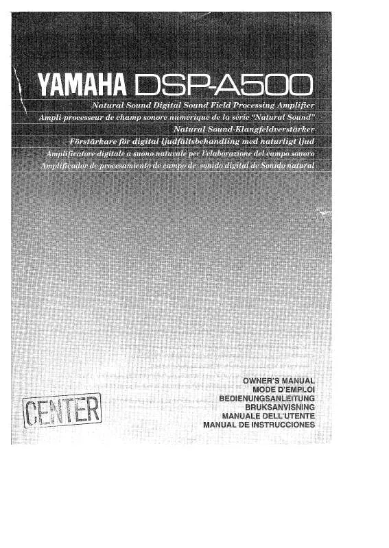 Mode d'emploi YAMAHA DSP-A500