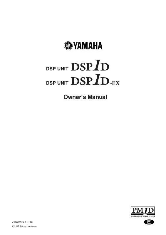 Mode d'emploi YAMAHA DSP1D-EX