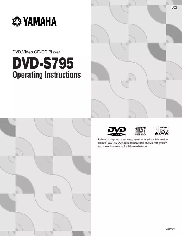 Mode d'emploi YAMAHA DVD-S795