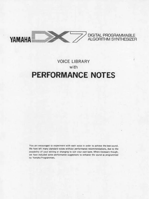 Mode d'emploi YAMAHA DX7E2
