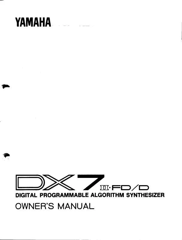 Mode d'emploi YAMAHA DX7II FD-D