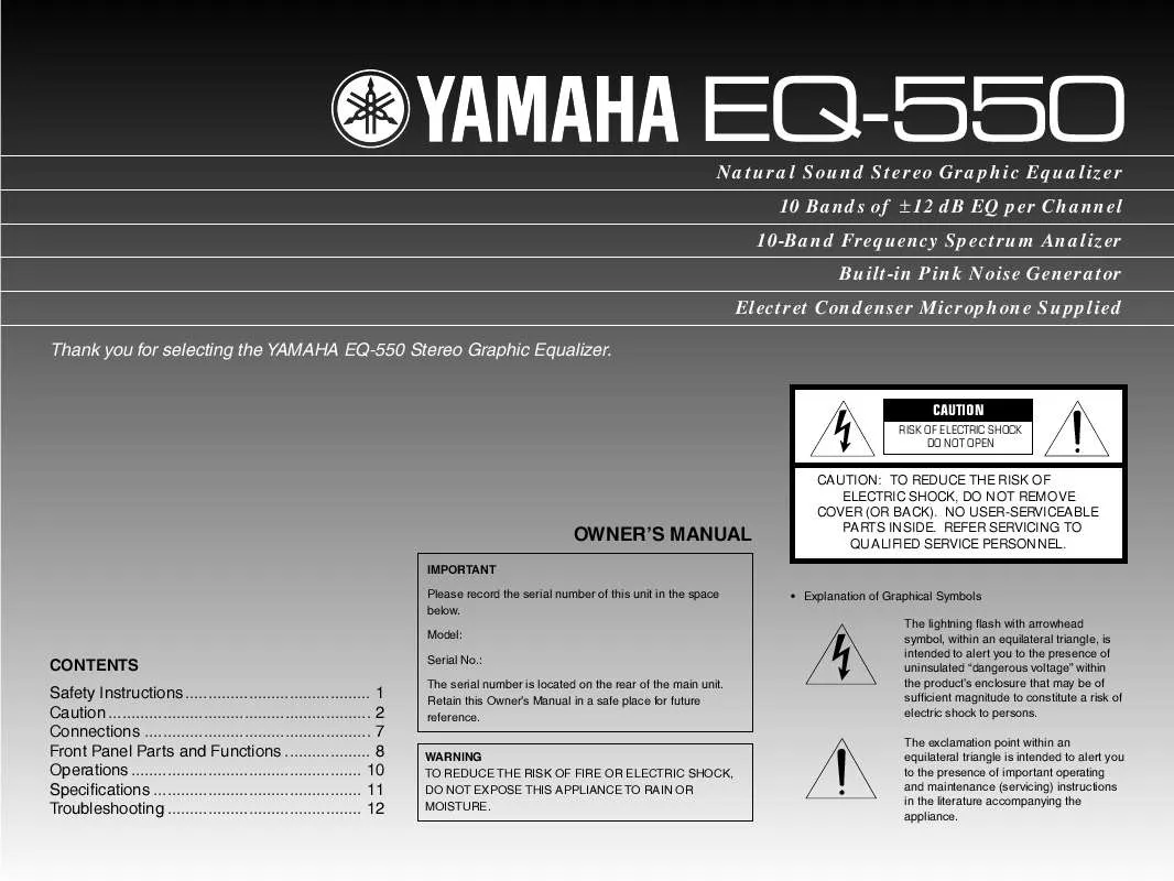 Mode d'emploi YAMAHA EQ-550