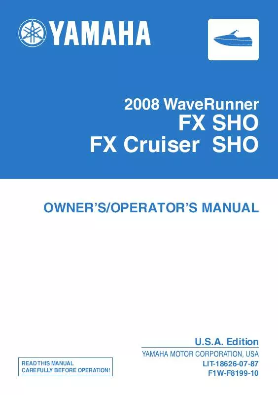 Mode d'emploi YAMAHA FX CRUISER SHO-2008