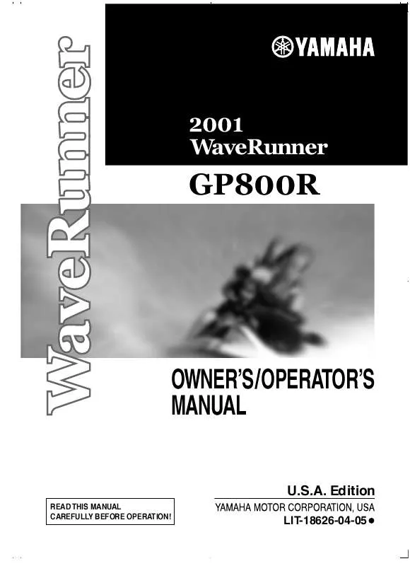 Mode d'emploi YAMAHA GP800R-2001
