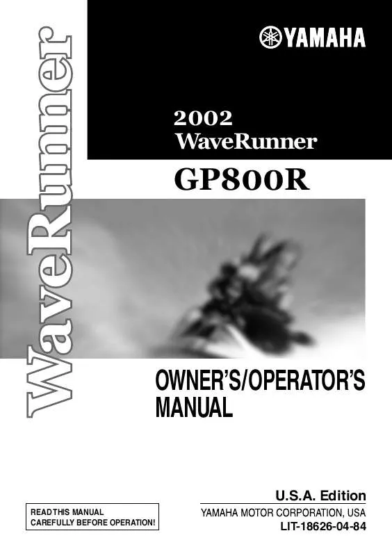 Mode d'emploi YAMAHA GP800R-2002
