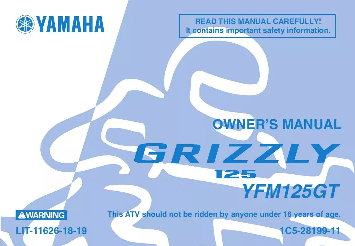 Mode d'emploi YAMAHA GRIZZLY 125 AUTOMATIC-2005