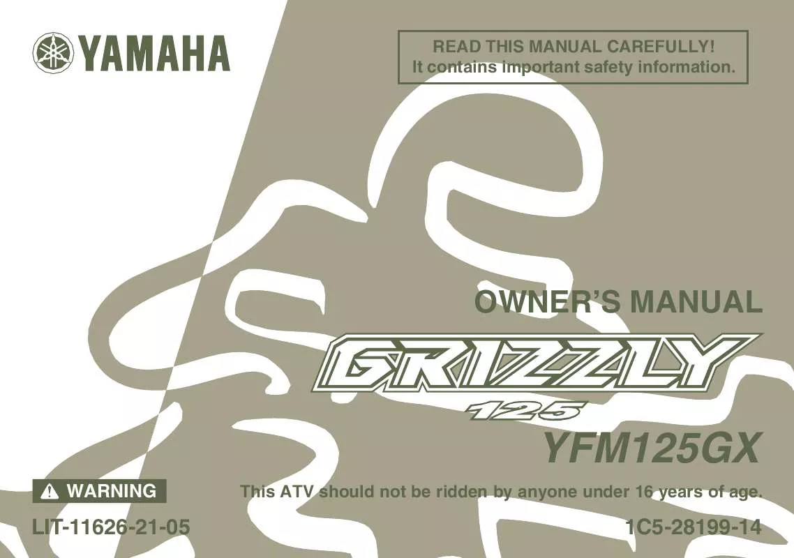 Mode d'emploi YAMAHA GRIZZLY 125 AUTOMATIC-2008
