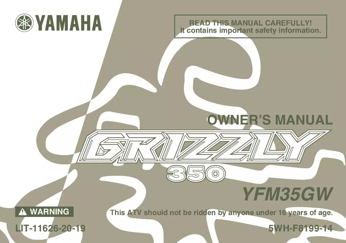 Mode d'emploi YAMAHA GRIZZLY 350 AUTOMATIC-2007