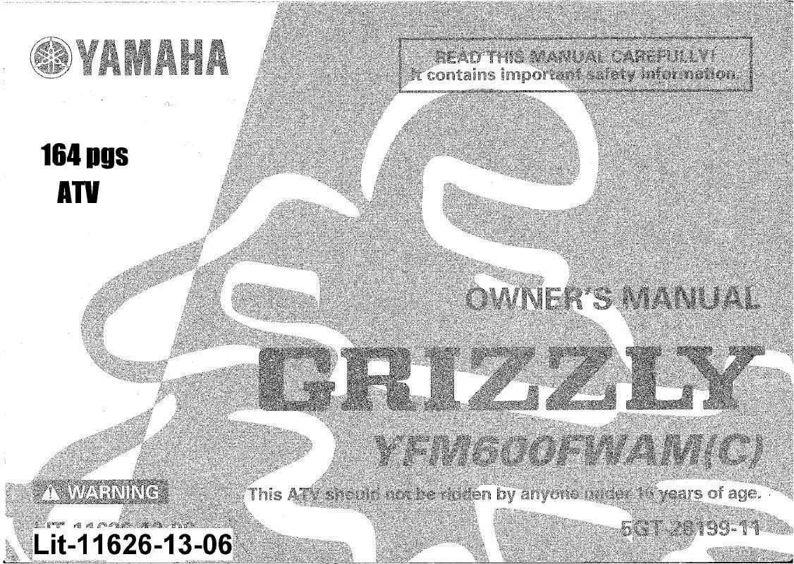 Mode d'emploi YAMAHA GRIZZLY 600 AUTO 4X4-2000