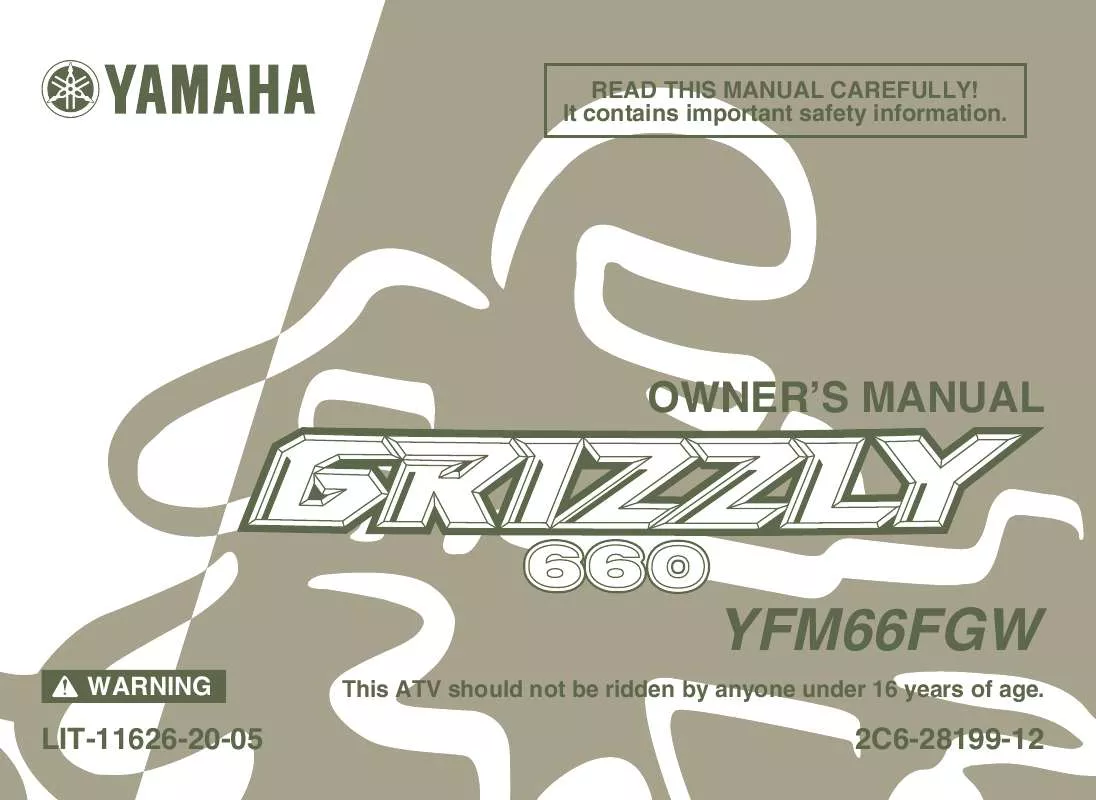 Mode d'emploi YAMAHA GRIZZLY 660 AUTO. 4X4-2007