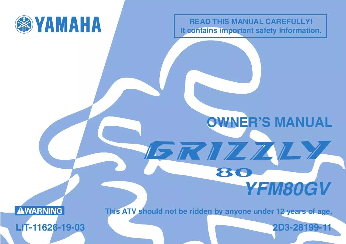 Mode d'emploi YAMAHA GRIZZLY 80-2006