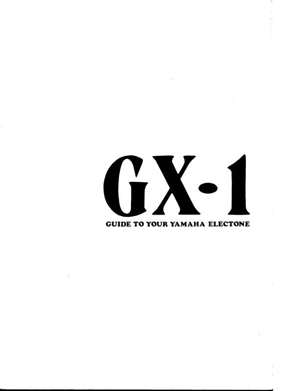Mode d'emploi YAMAHA GX-1