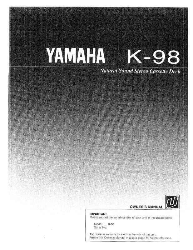 Mode d'emploi YAMAHA K98