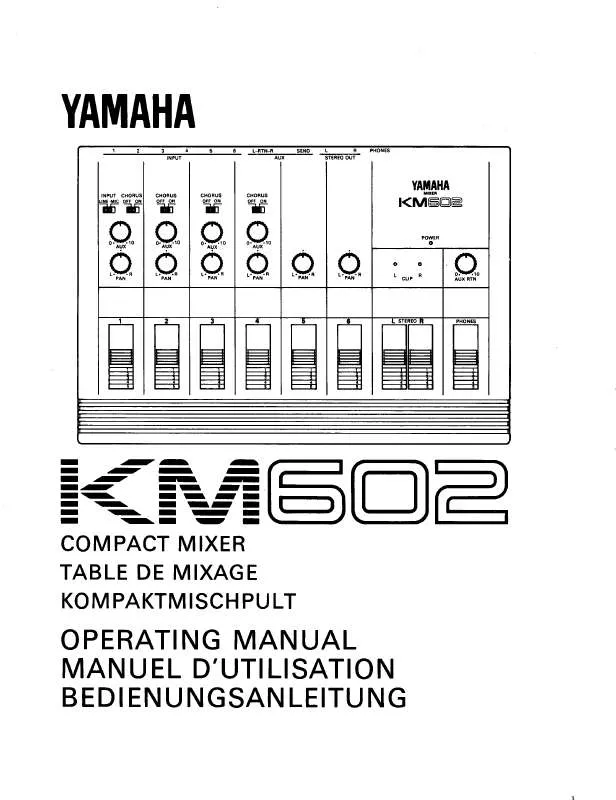 Mode d'emploi YAMAHA KM602