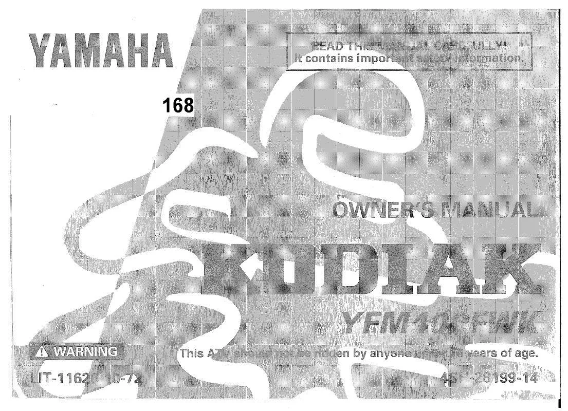 Mode d'emploi YAMAHA KODIAK 4X4-1998
