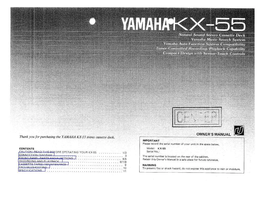 Mode d'emploi YAMAHA KX-55