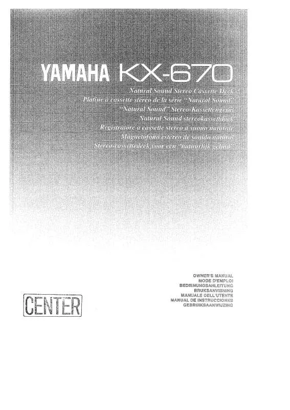 Mode d'emploi YAMAHA KX-670