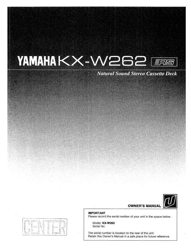 Mode d'emploi YAMAHA KX-W262