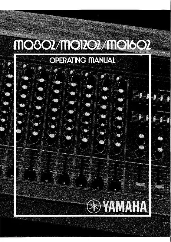 Mode d'emploi YAMAHA MQ802-MQ1202-MQ1602