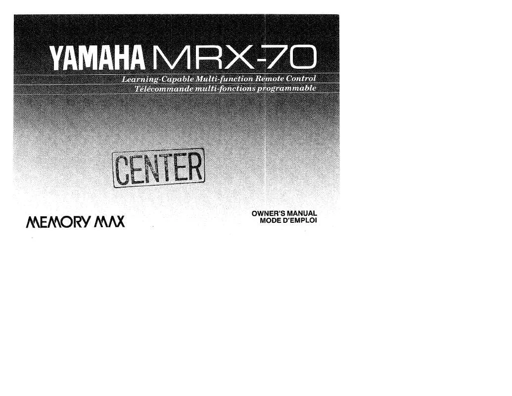 Mode d'emploi YAMAHA MRX-70