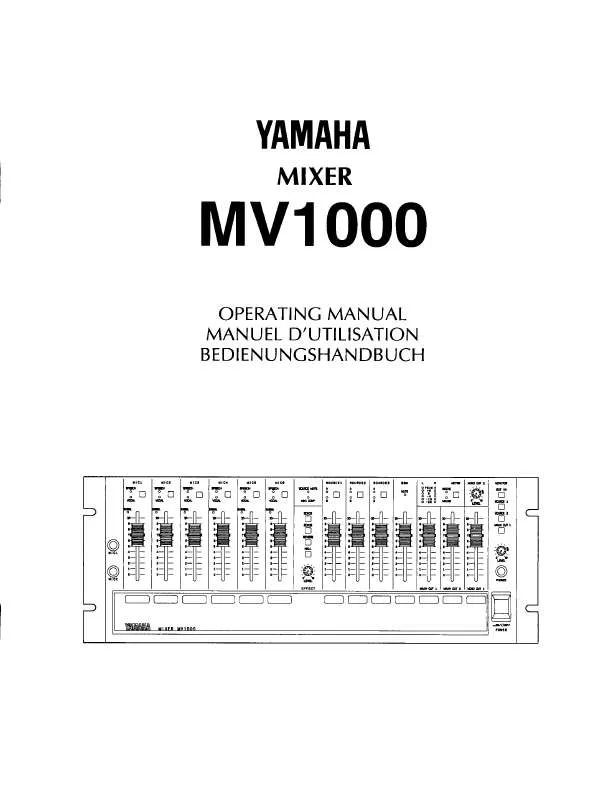 Mode d'emploi YAMAHA MV1000