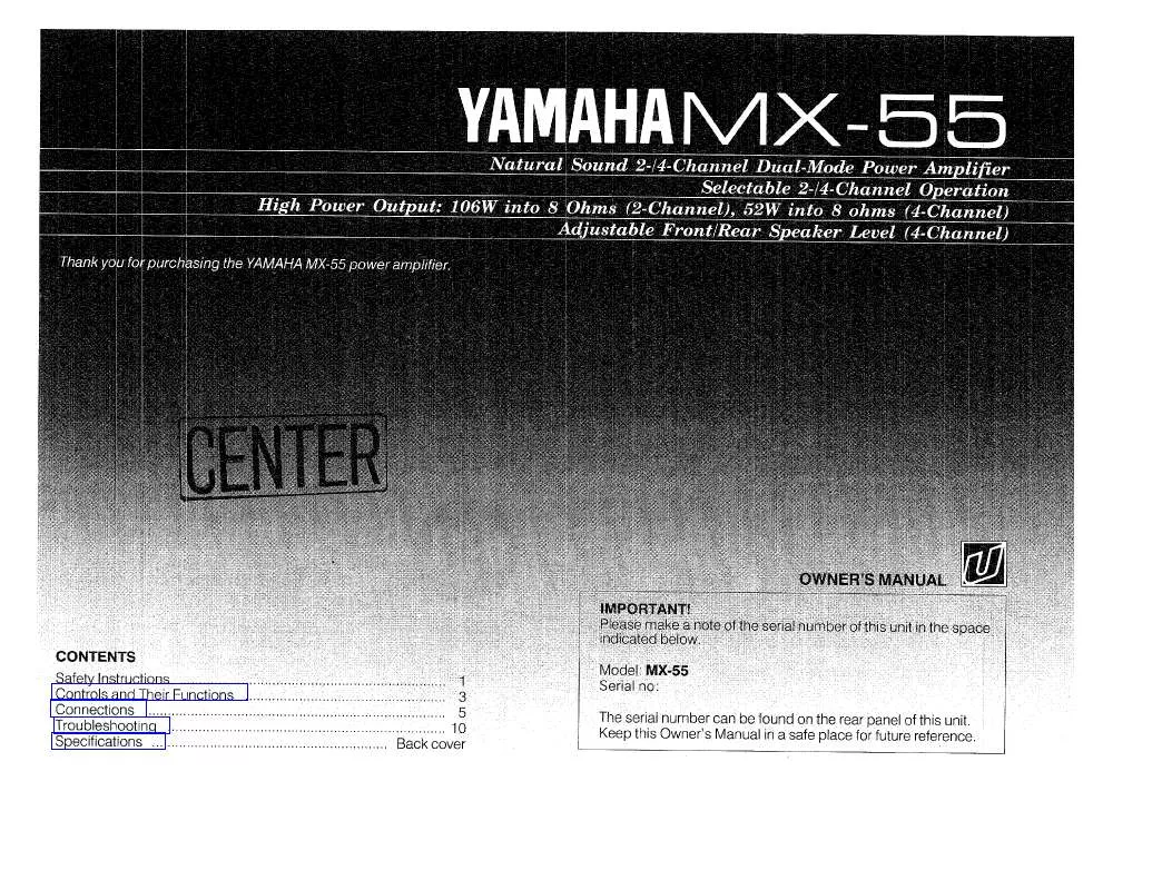 Mode d'emploi YAMAHA MX-55