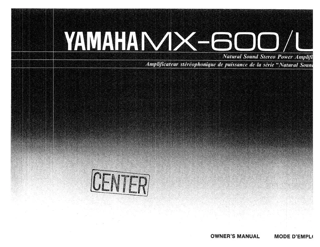 Mode d'emploi YAMAHA MX-600