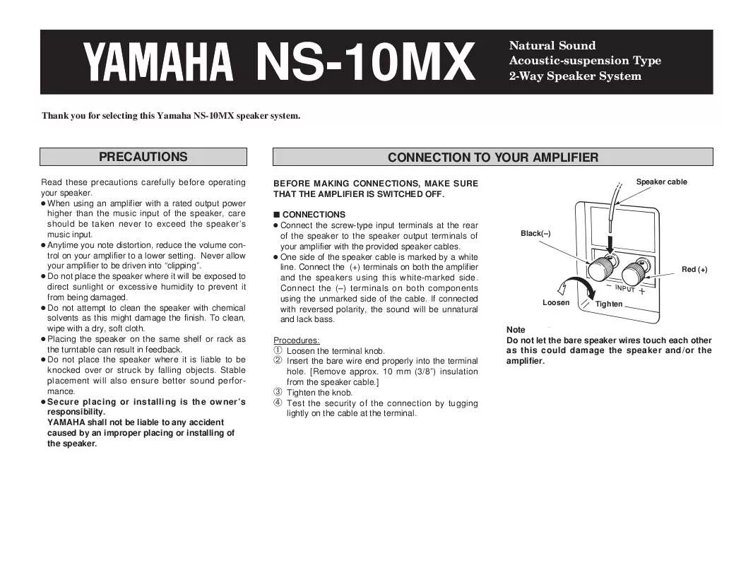 Mode d'emploi YAMAHA NS-10MX