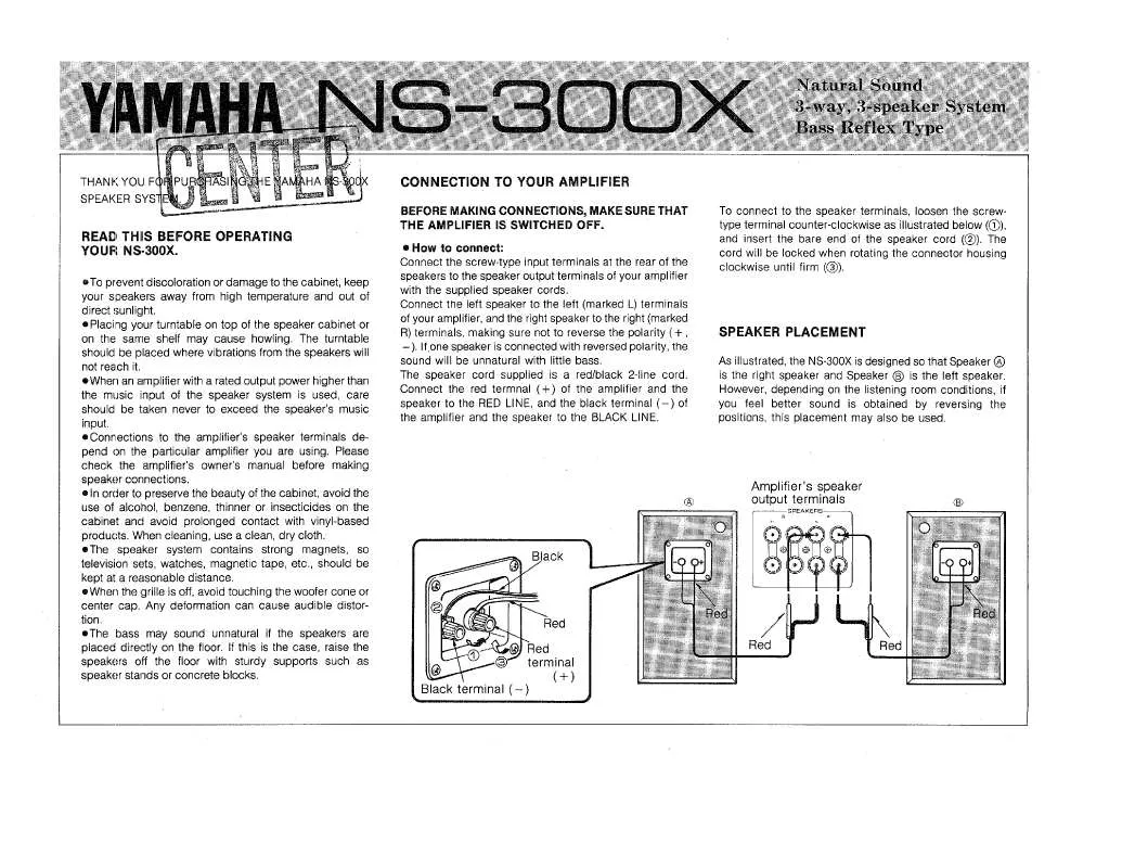 Mode d'emploi YAMAHA NS-300X