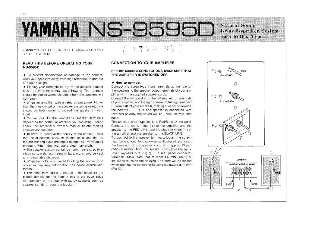 Mode d'emploi YAMAHA NS-9595