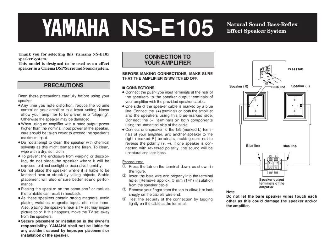 Mode d'emploi YAMAHA NS-E105