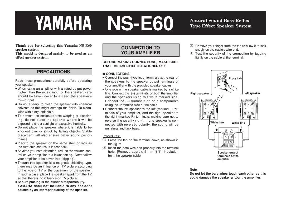 Mode d'emploi YAMAHA NS-E60