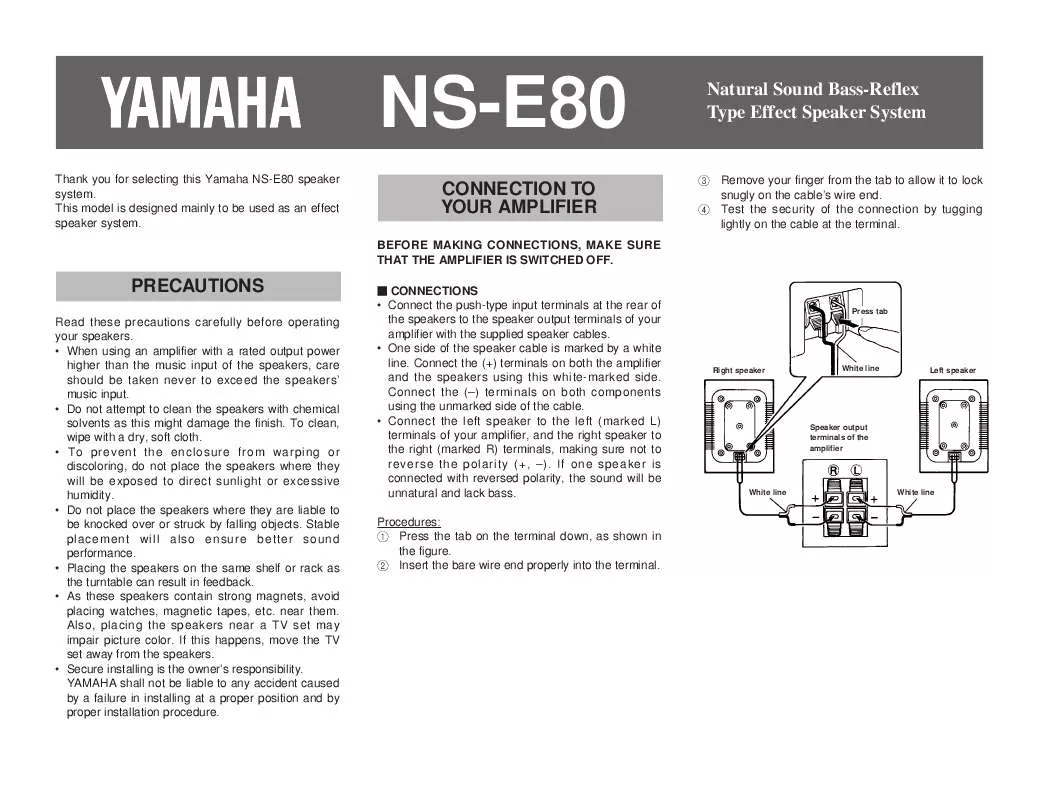 Mode d'emploi YAMAHA NS-E80