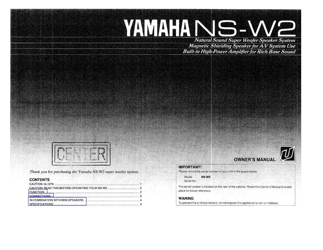 Mode d'emploi YAMAHA NS-W2