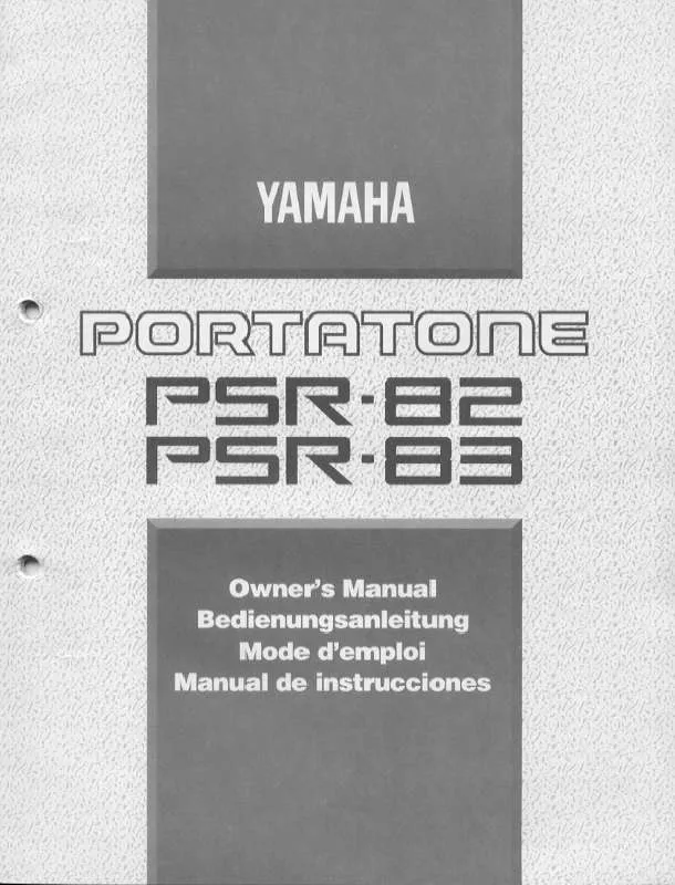 Mode d'emploi YAMAHA PSR-83-PSR-82