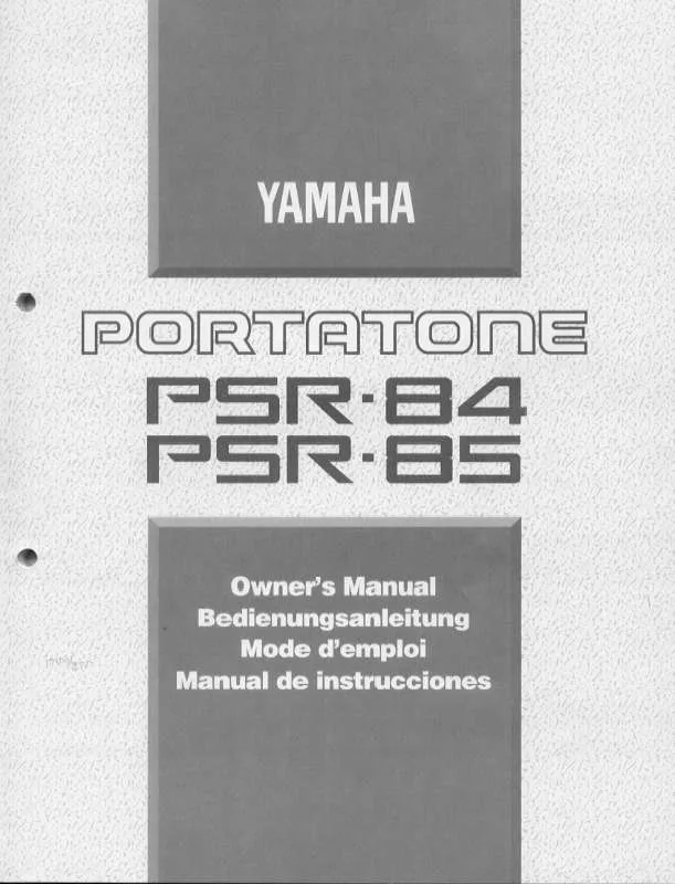 Mode d'emploi YAMAHA PSR-84-PSR-85