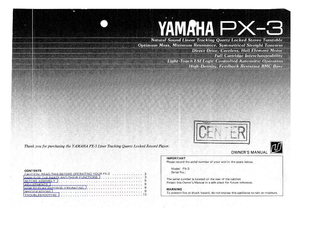 Mode d'emploi YAMAHA PX-3