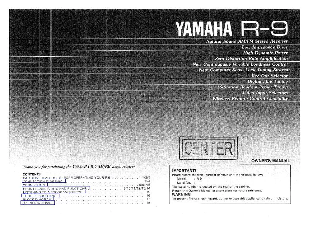 Mode d'emploi YAMAHA R-9