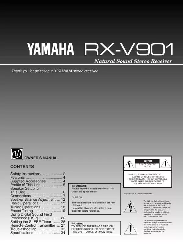Mode d'emploi YAMAHA R-V901
