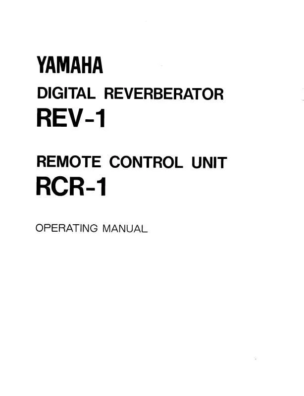 Mode d'emploi YAMAHA REV-1 RCR-1