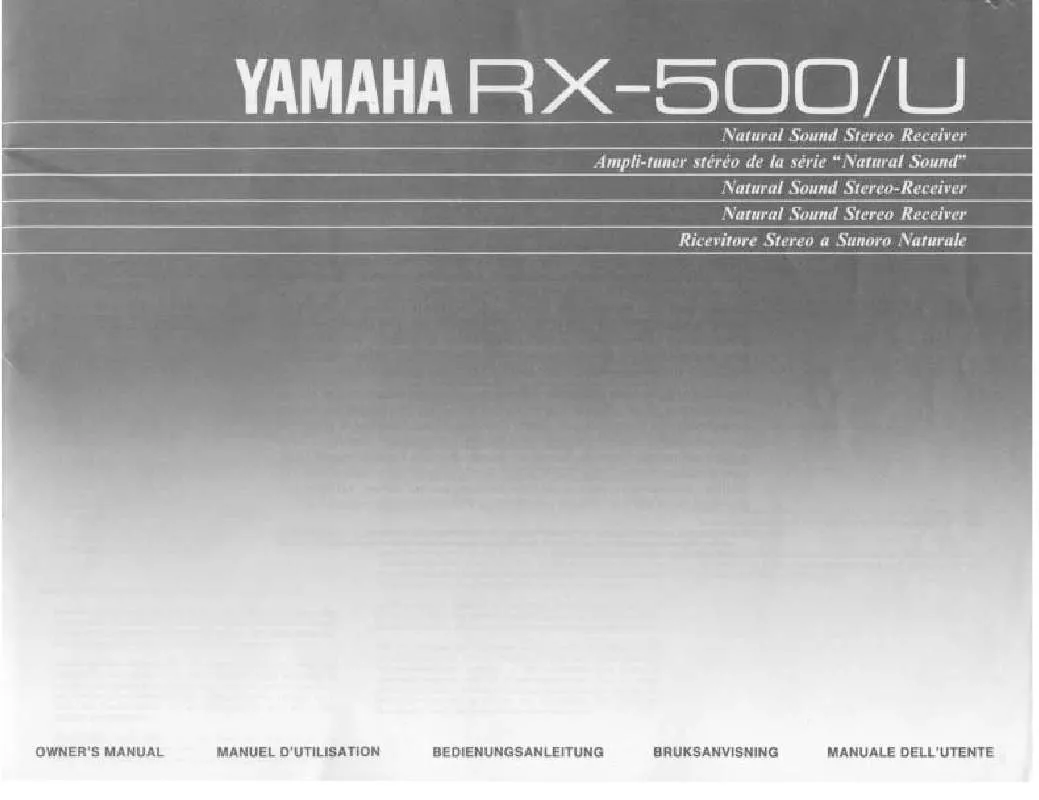 Mode d'emploi YAMAHA RX-500/U
